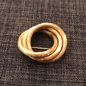 Vintage Gold Circles Brooch